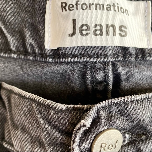 Reformation Jeans Washed Black High-Rise Slim Straight, Size 28 - Picture 2 of 10